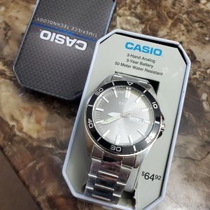 Casio 3 Hand Analog Stainless Watch